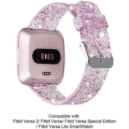 Glittering Powder Design TPU Watch Band Strap Replacement for Fitbit Versa 3/Sense