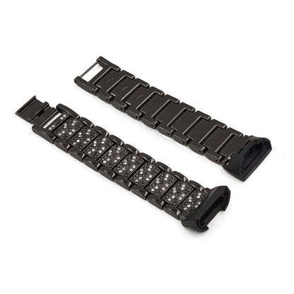 Rhinestone Stainless Steel Chain Watch Strap Replacement for Fitbit Charge 3/4