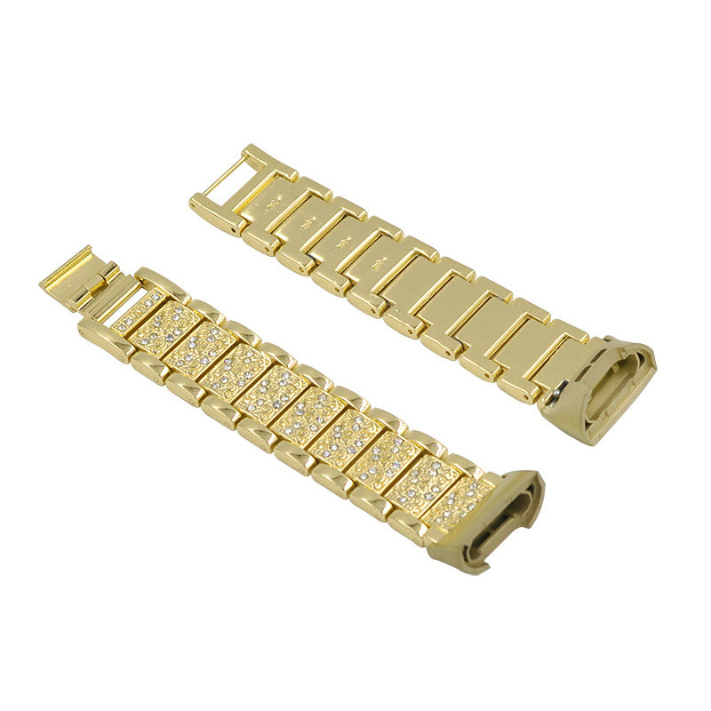 Rhinestone Stainless Steel Chain Watch Strap Replacement for Fitbit Charge 3/4