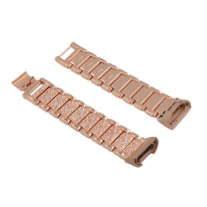 Rhinestone Stainless Steel Chain Watch Strap Replacement for Fitbit Charge 3/4