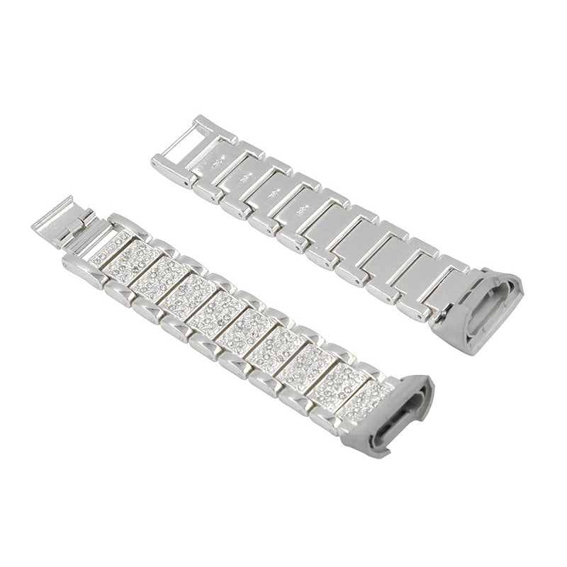 Rhinestone Stainless Steel Chain Watch Strap Replacement for Fitbit Charge 3/4