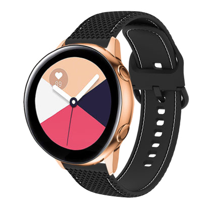 20mm Stitching Line Silicone Watchband Strap Replacement for Samsung Galaxy Watch Active/Active2 40mm/Watch 42mm/Huami Amazfit GTR (42mm)/Garmin vivoactive 3/Huawei Watch GT2 (42mm)