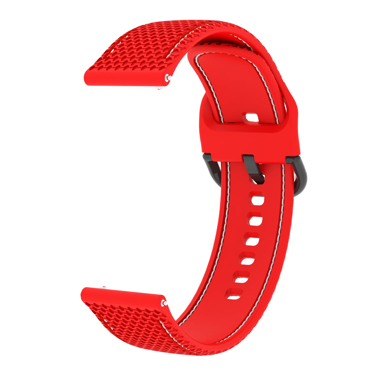 20mm Stitching Line Silicone Watchband Strap Replacement for Samsung Galaxy Watch Active/Active2 40mm/Watch 42mm/Huami Amazfit GTR (42mm)/Garmin vivoactive 3/Huawei Watch GT2 (42mm)