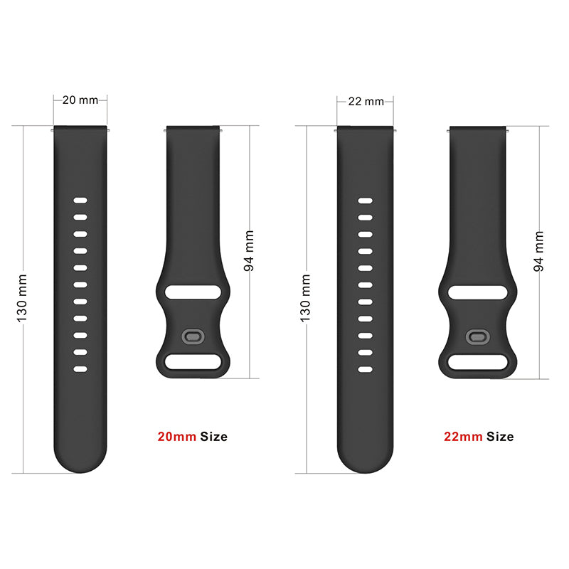 22mm Adjustable Universal Silicone Watchband Strap Replacement Wrist Strap for Xiaomi Haylou RT LS05s/RS3 LS04