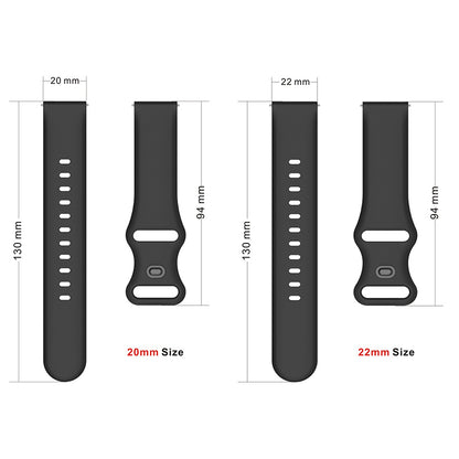 22mm Adjustable Universal Silicone Watchband Strap Replacement Wrist Strap for Xiaomi Haylou RT LS05s/RS3 LS04