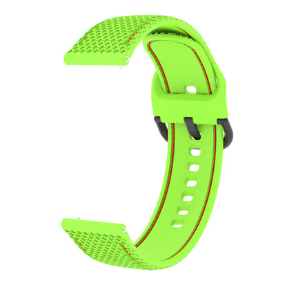 20mm Dual-Color Stitching Line Silicone Watchband Strap Replacement for Samsung Galaxy Watch4 Classic 46mm 42mm/Watch4 44mm 40mm/Gear Sport/Huawei Watch 2