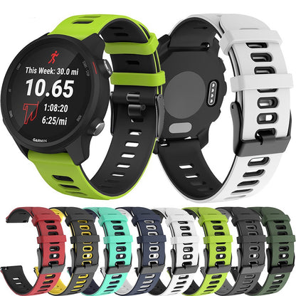 22mm Bi-Color Silicone Watchband Strap Replacement Wrist Strap for Xiaomi Haylou RT LS05s/RS3 LS04