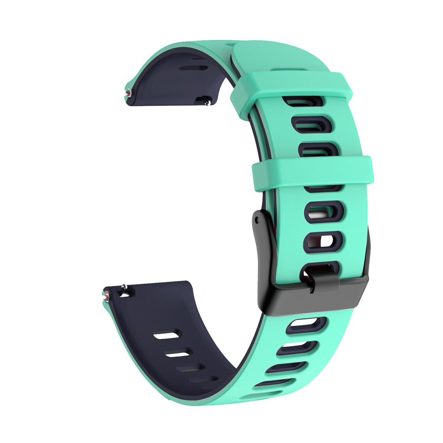 22mm Bi-Color Silicone Watchband Strap Replacement Wrist Strap for Xiaomi Haylou RT LS05s/RS3 LS04