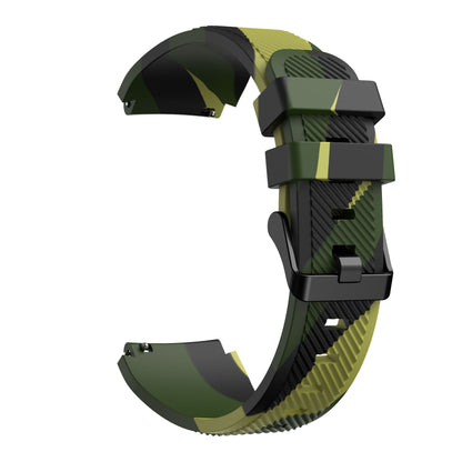 22mm Twill Wave Camouflage Silicone Watchband Strap Replacement Wrist Strap for Samsung Gear S3 Classic/S3 Frontier/Xiaomi Haylou RT LS05s/RS3 LS04