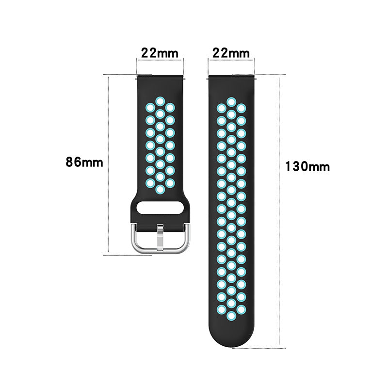 20mm Bi-color Silicone Sports Watchband Wrist Strap Replacement for Samsung Galaxy Watch 4 44mm/Galaxy Watch 4 Classic 46mm