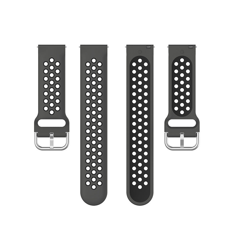 20mm Bi-color Silicone Sports Watchband Wrist Strap Replacement for Samsung Galaxy Watch 4 44mm/Galaxy Watch 4 Classic 46mm