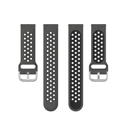 20mm Bi-color Silicone Sports Watchband Wrist Strap Replacement for Samsung Galaxy Watch 4 44mm/Galaxy Watch 4 Classic 46mm