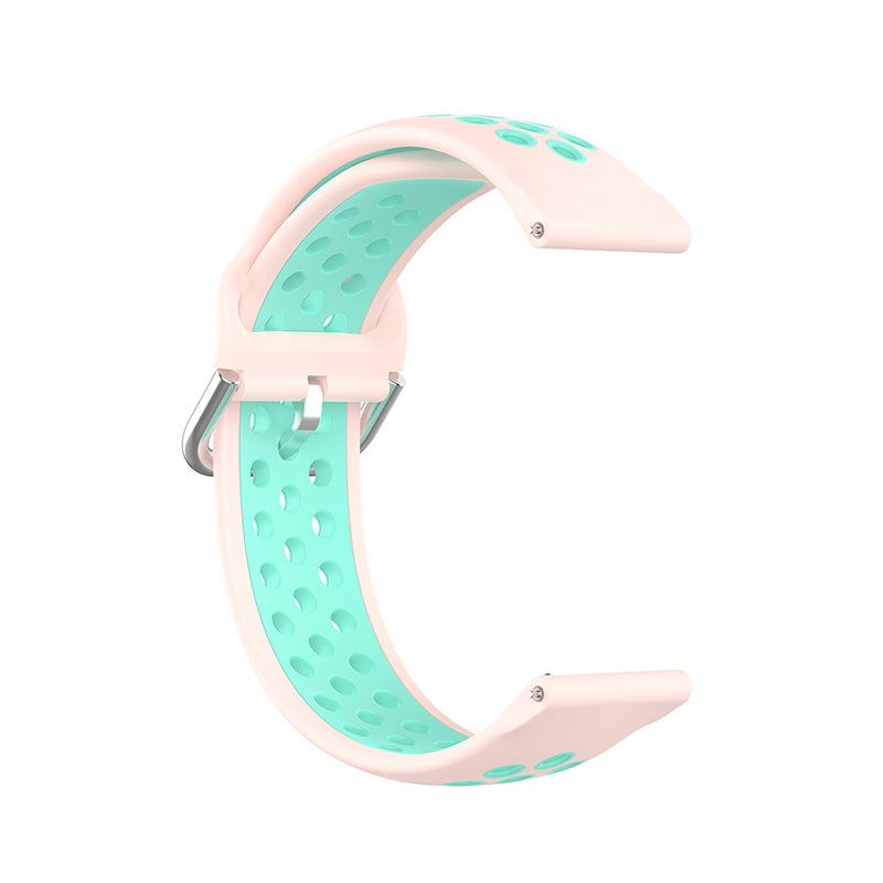 20mm Bi-color Silicone Sports Watchband Wrist Strap Replacement for Samsung Galaxy Watch 4 44mm/Galaxy Watch 4 Classic 46mm