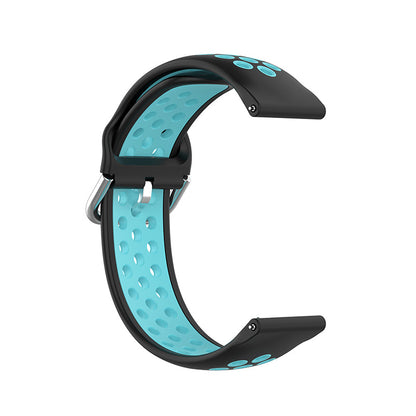 20mm Bi-color Silicone Sports Watchband Wrist Strap Replacement for Samsung Galaxy Watch 4 44mm/Galaxy Watch 4 Classic 46mm