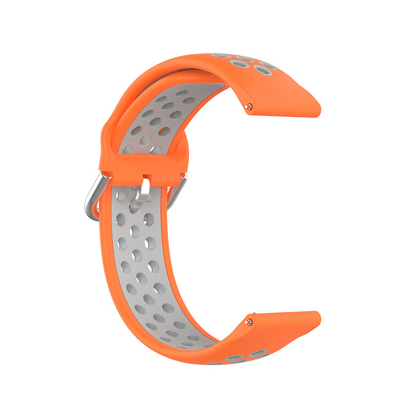 20mm Bi-color Silicone Sports Watchband Wrist Strap Replacement for Samsung Galaxy Watch 4 44mm/Galaxy Watch 4 Classic 46mm