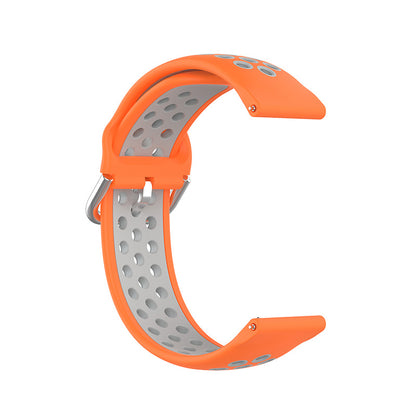 20mm Bi-color Silicone Sports Watchband Wrist Strap Replacement for Samsung Galaxy Watch 4 44mm/Galaxy Watch 4 Classic 46mm