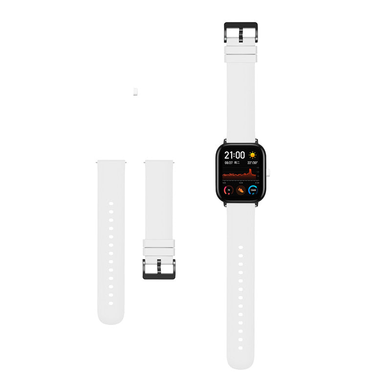 Replacement Silicone Smart Watch Band Adjustable Wrist Strap 20mm for Polar Pacer Pro/Samsung Galaxy Watch4 Classic 46mm 42mm/Watch4 44mm 40mm/Huami Amazfit GTS