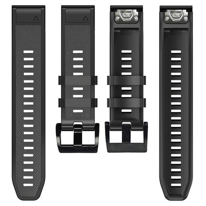 For Garmin Fenix 6X/Fenix 5X/Fenix 3 HR/Descent Mk1 Dual Color Watch Band, 26mm Silicone Sport Watch Strap