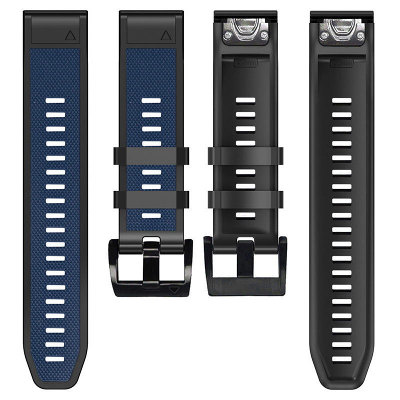 For Garmin Fenix 6X/Fenix 5X/Fenix 3 HR/Descent Mk1 Dual Color Watch Band, 26mm Silicone Sport Watch Strap