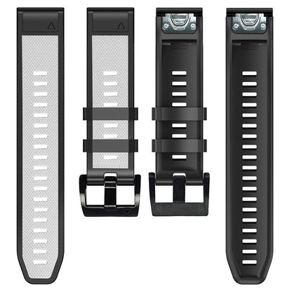 For Garmin Fenix 6X/Fenix 5X/Fenix 3 HR/Descent Mk1 Dual Color Watch Band, 26mm Silicone Sport Watch Strap