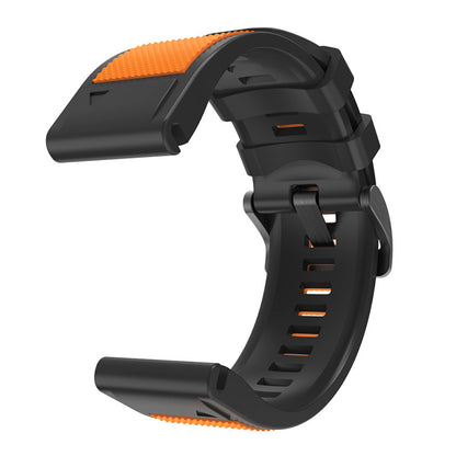 For Garmin Fenix 6X/Fenix 5X/Fenix 3 HR/Descent Mk1 Dual Color Watch Band, 26mm Silicone Sport Watch Strap