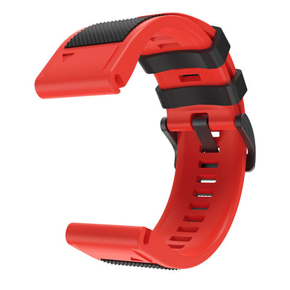 For Garmin Fenix 6X/Fenix 5X/Fenix 3 HR/Descent Mk1 Dual Color Watch Band, 26mm Silicone Sport Watch Strap