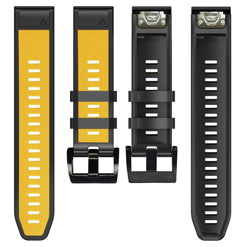 For Garmin Fenix 6X/Fenix 5X/Fenix 3 HR/Descent Mk1 Dual Color Watch Band, 26mm Silicone Sport Watch Strap