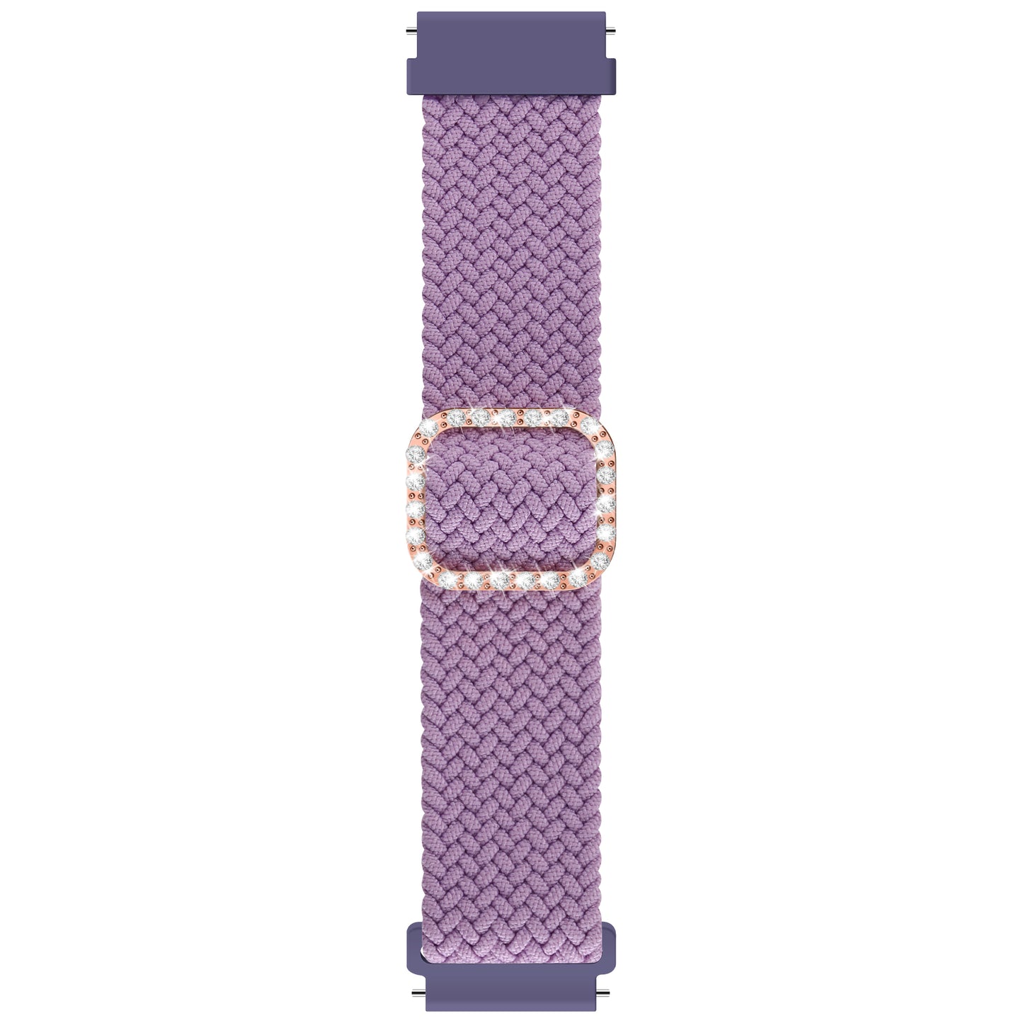 22mm Nylon Braided Adjustable Watchband Rhinestone Buckle Watch Strap for Samsung Gear S3 Classic/S3 Frontier/Galaxy Watch 46mm