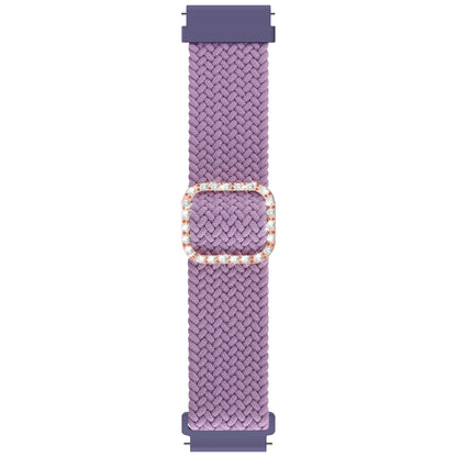 22mm Nylon Braided Adjustable Watchband Rhinestone Buckle Watch Strap for Samsung Gear S3 Classic/S3 Frontier/Galaxy Watch 46mm