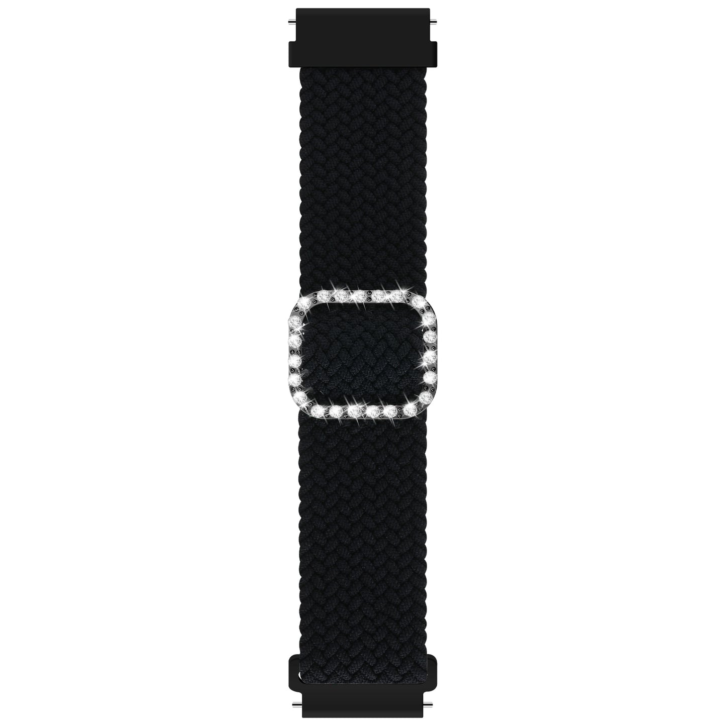 22mm Nylon Braided Adjustable Watchband Rhinestone Buckle Watch Strap for Samsung Gear S3 Classic/S3 Frontier/Galaxy Watch 46mm