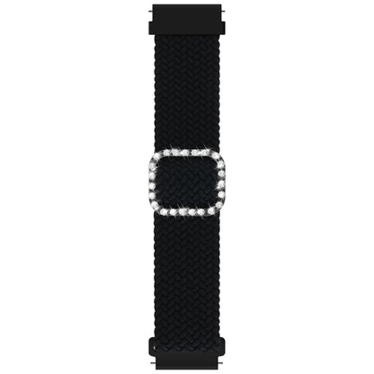 22mm Nylon Braided Adjustable Watchband Rhinestone Buckle Watch Strap for Samsung Gear S3 Classic/S3 Frontier/Galaxy Watch 46mm