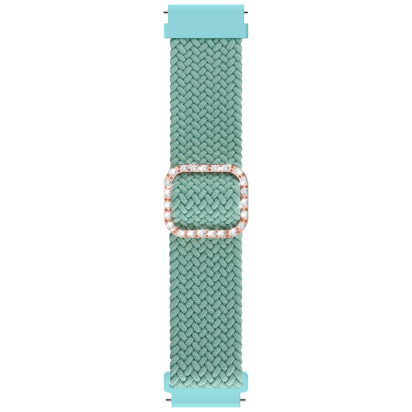 22mm Nylon Braided Adjustable Watchband Rhinestone Buckle Watch Strap for Samsung Gear S3 Classic/S3 Frontier/Galaxy Watch 46mm