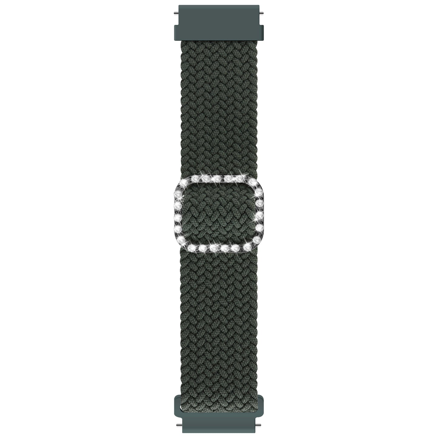 22mm Nylon Braided Adjustable Watchband Rhinestone Buckle Watch Strap for Samsung Gear S3 Classic/S3 Frontier/Galaxy Watch 46mm