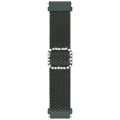 22mm Nylon Braided Adjustable Watchband Rhinestone Buckle Watch Strap for Samsung Gear S3 Classic/S3 Frontier/Galaxy Watch 46mm