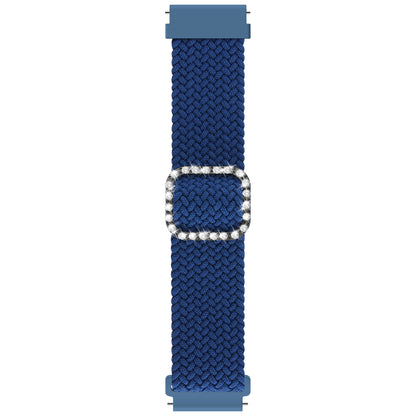 22mm Nylon Braided Adjustable Watchband Rhinestone Buckle Watch Strap for Samsung Gear S3 Classic/S3 Frontier/Galaxy Watch 46mm