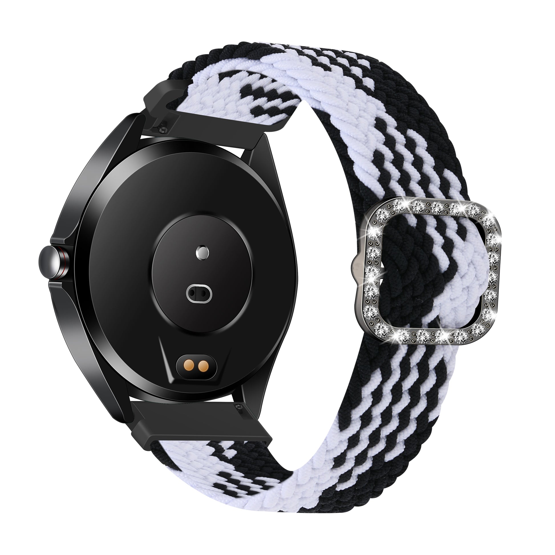 Nylon Braided Rhinestone Buckle Adjustable Watch Band Wrist Strap 20mm for Samsung Galaxy Watch Active/Galaxy Watch 42mm/Gear Sport