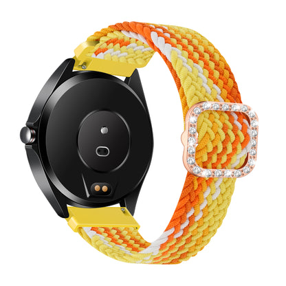 Nylon Braided Rhinestone Buckle Adjustable Watch Band Wrist Strap 20mm for Samsung Galaxy Watch Active/Galaxy Watch 42mm/Gear Sport