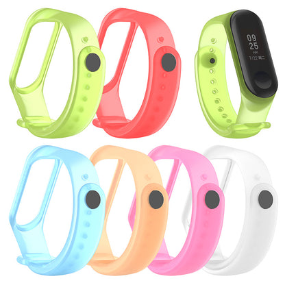 Translucent Silicone Smart Watch Strap Replacement Watchband for Xiaomi Mi Band 3/4