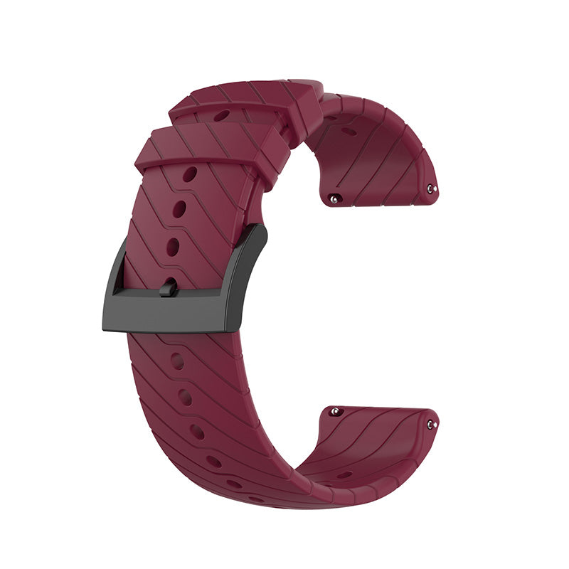 24mm Twill Texture Silicone Replacement Adjustable Smartwatch Strap Sport Band for Suunto 9 / 9 Baro / D5 / 9 Copper