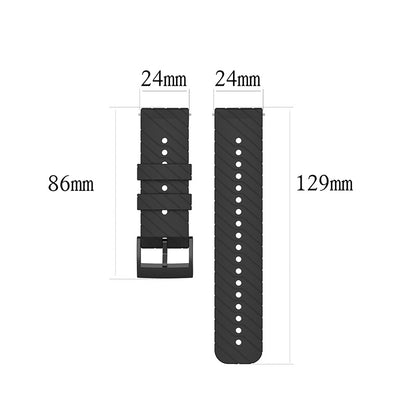 24mm Twill Texture Silicone Replacement Adjustable Smartwatch Strap Sport Band for Suunto 9 / 9 Baro / D5 / 9 Copper