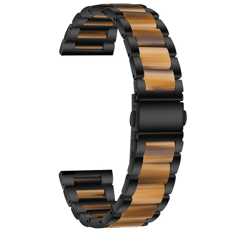 20mm Three Beads Upgraded Stainless Steel Resin Retro Strap Bracelet Wristband for Samsung Galaxy Watch4 40mm / Watch4 44mm / Watch4 Classic 46mm / Watch4 Classic 42mm