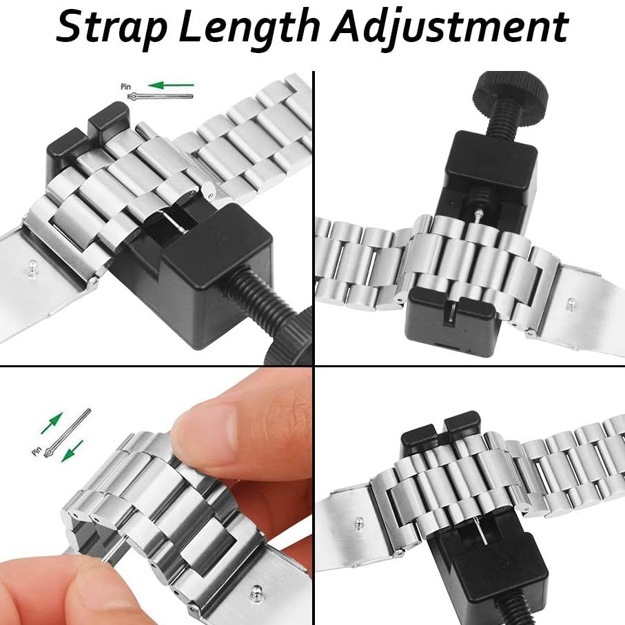 JLT 20mm Three Beads Stainless Steel Watch Band Flat Buckles Quick Release Watch Strap Replacement for Samsung Galaxy Watch4 44mm / 40mm / Watch4 Classic 46mm / 42mm