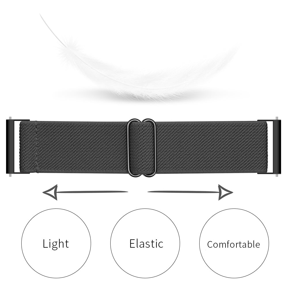 22mm Adjustable Braided Solo Loop Watch Band Fabric Nylon Elastic Belt Bracelet for Samsung Galaxy Watch 46mm / Gear S3 Classic / Gear S3 Frontier / Huawei Watch GT / Amazfit GTR 47mm