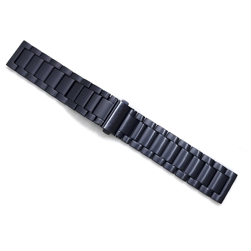 22mm Titanium Alloy Metal Watch Band 3 Beads Flat Buckle Watch Strap for Samsung Galaxy Watch3 45mm / Suunto 9 Peak / Haylou RT RS3 / Realme Watch S