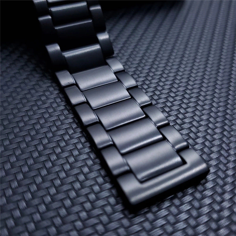 22mm Titanium Alloy Metal Watch Band 3 Beads Flat Buckle Watch Strap for Samsung Galaxy Watch3 45mm / Suunto 9 Peak / Haylou RT RS3 / Realme Watch S