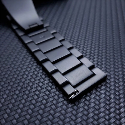 22mm Titanium Alloy Metal Watch Band 3 Beads Flat Buckle Watch Strap for Samsung Galaxy Watch3 45mm / Suunto 9 Peak / Haylou RT RS3 / Realme Watch S