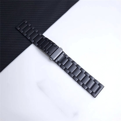 22mm Titanium Alloy Metal Watch Band 3 Beads Flat Buckle Watch Strap for Samsung Galaxy Watch3 45mm / Suunto 9 Peak / Haylou RT RS3 / Realme Watch S