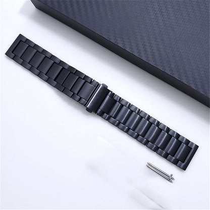 22mm Titanium Alloy Metal Watch Band 3 Beads Flat Buckle Watch Strap for Samsung Galaxy Watch3 45mm / Suunto 9 Peak / Haylou RT RS3 / Realme Watch S