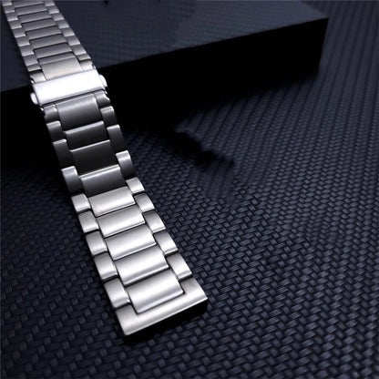 22mm Titanium Alloy Metal Watch Band 3 Beads Flat Buckle Watch Strap for Samsung Galaxy Watch3 45mm / Suunto 9 Peak / Haylou RT RS3 / Realme Watch S