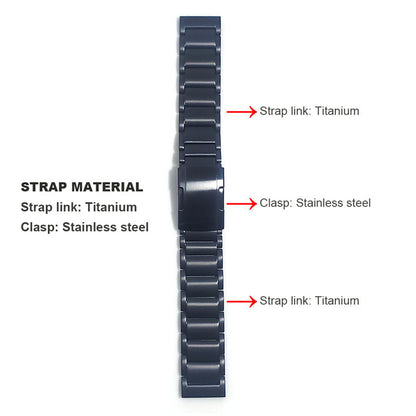 22mm Titanium Watch Strap 3 Beads Wristband  with Folding Metal Clasp Classic Buckle for Samsung Galaxy Watch3 45mm / Gear S3 Frontier / Suunto 9 Peak / Haylou RT RS3